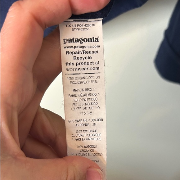 Kids Patagonia Navy Long Sleeve Shirt 100% Cotton - Picture 2 of 5